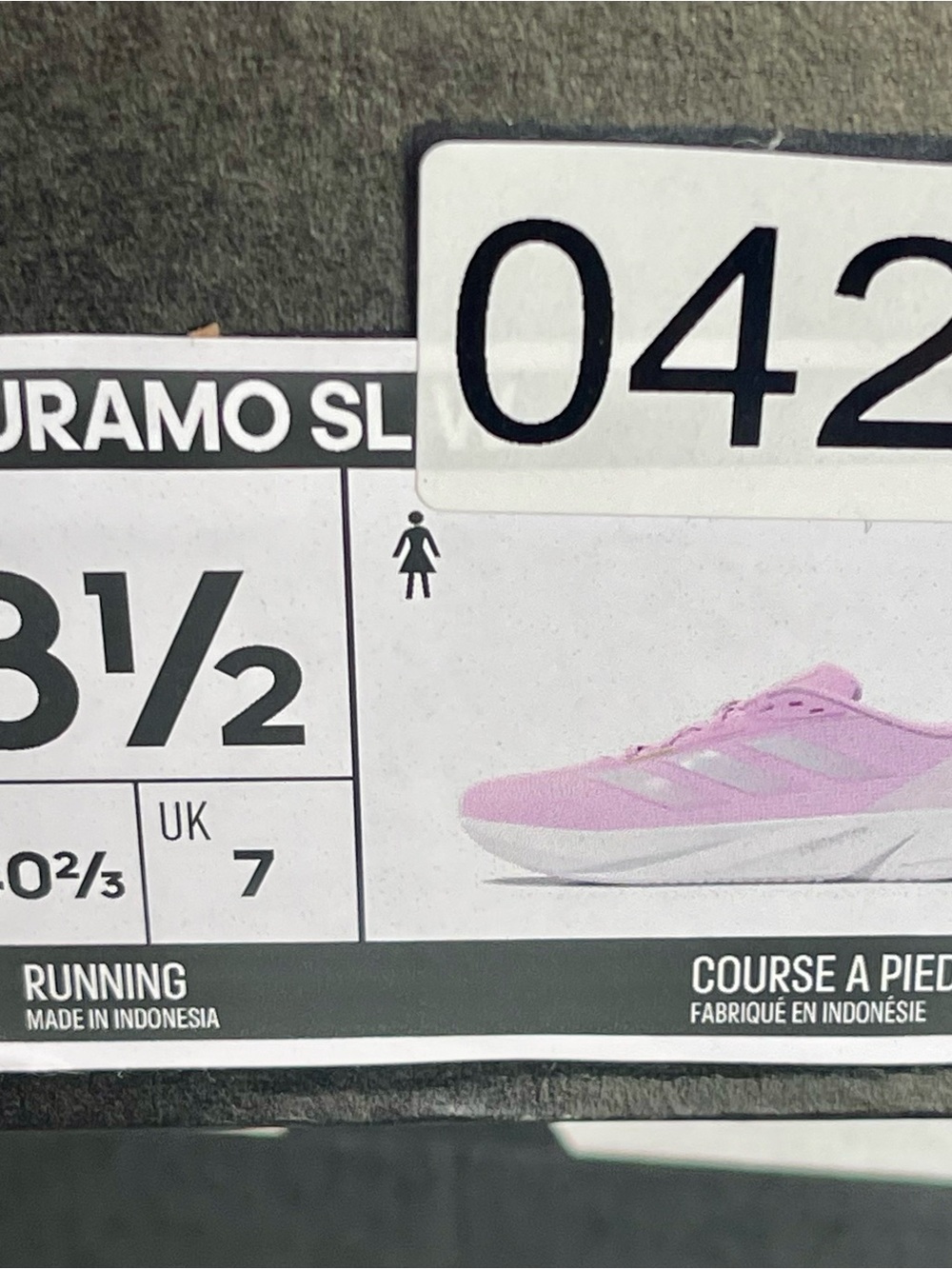 NIB ADIDAS WOMENS DURAMO SL LIGHTMOTION RUNNING SHOES BLISS LILAC SIZE 8.5 - Picture 12 of 12